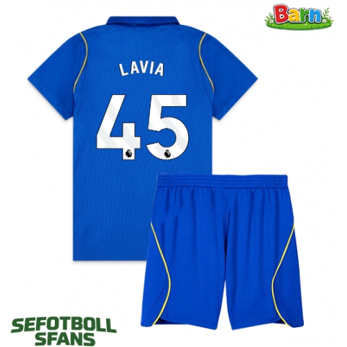 Chelsea Romeo Lavia #45 Hemmaställ Barn 2026-27 Kortärmad (+ Korta byxor)